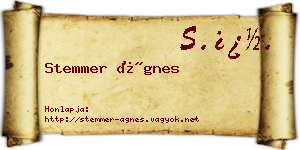 Stemmer Ágnes névjegykártya