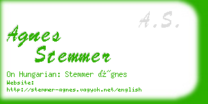 agnes stemmer business card